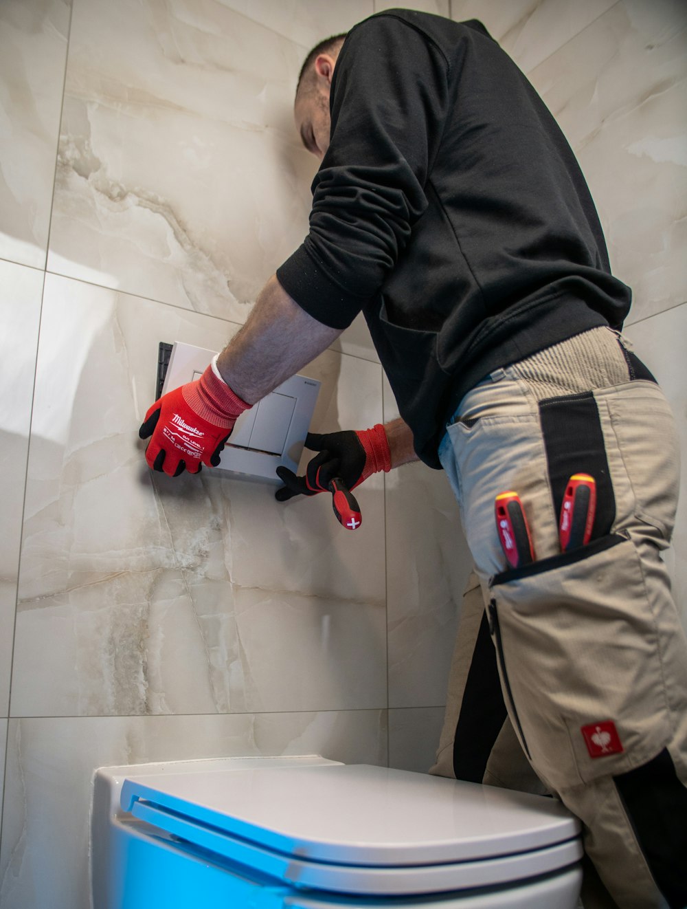 Plumbing expert at work